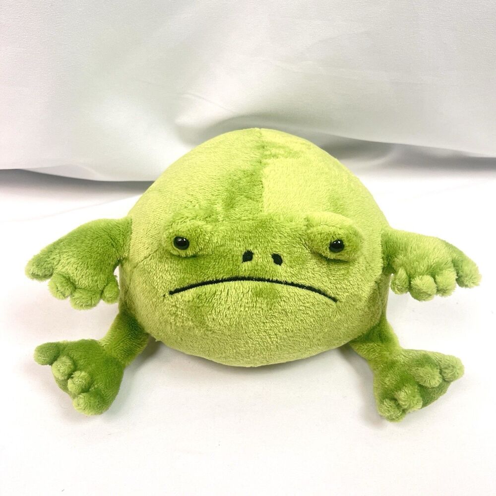 Jellycat Ricky Rain Frog Large Green Grumpy Plush Stuffed Animal Missing Tag